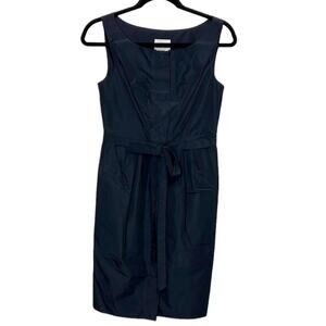 Donna Morgan Navy Blue Sheath Sleeveless Dress with bow Women’s size 2